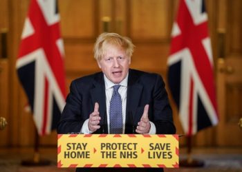 Britain's Prime Minister Boris Johnson speaks during a daily news conference to update on the coronavirus disease (COVID-19), at 10 Downing Street in London, Britain April 30, 2020. Andrew Parsons/No 10 Downing Street/Handout via REUTERS  THIS IMAGE HAS BEEN SUPPLIED BY A THIRD PARTY. NO RESALES. NO ARCHIVES. THIS IMAGE IS FOR EDITORIAL USE PURPOSES ONLY. THE IMAGE CAN NOT BE USED FOR ADVERTISING OR COMMERCIAL USE. THE IMAGE CAN NOT BE ALTERED IN ANY FORM.