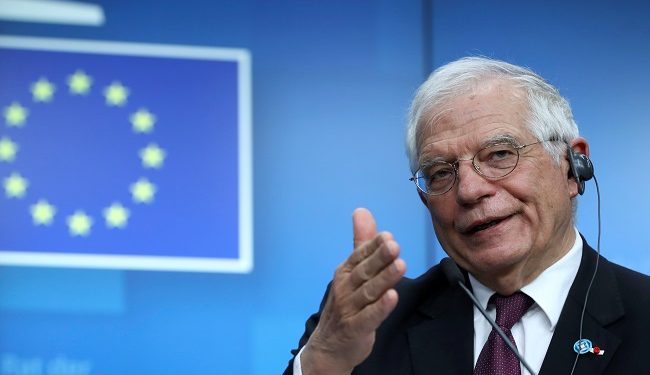 EU foreign policy chief Josep Borell speaks after European Union foreign ministers meeting in Brussels, Belgium January 20, 2020   REUTERS/Yves Herman/Pool