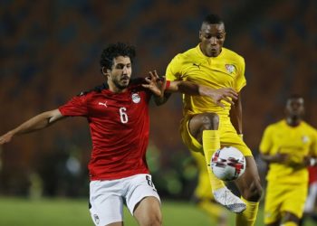 Soccer Football - Africa Cup of Nations Qualification - Egypt v Togo - Cairo International Stadium, Cairo, Egypt - November 14, 2020  Egypt's Ahmed Hegazi in action with Togo's Kodjo Fo-Doh Laba REUTERS/Amr Abdallah Dalsh