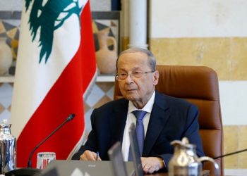 Lebanon's President Michel Aoun presides a cabinet session at the Baabda palace, Lebanon October 21, 2019. REUTERS/Mohamed Azakir