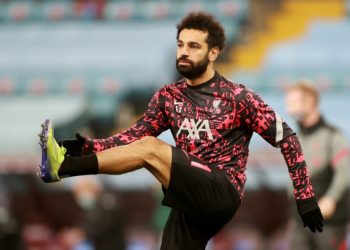 Soccer Football - FA Cup - Third Round - Aston Villa v Liverpool - Villa Park, Birmingham, Britain - January 8, 2021 Liverpool's Mohamed Salah during the warm up before the match Pool via REUTERS/Hannah Mckay