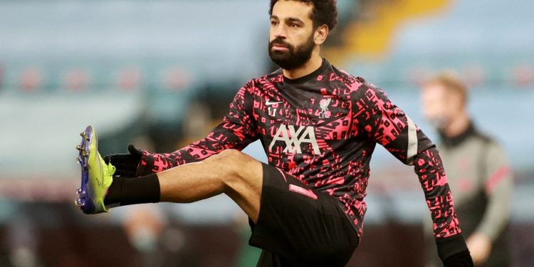 Soccer Football - FA Cup - Third Round - Aston Villa v Liverpool - Villa Park, Birmingham, Britain - January 8, 2021 Liverpool's Mohamed Salah during the warm up before the match Pool via REUTERS/Hannah Mckay