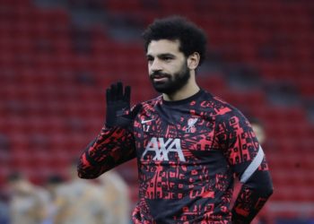 Soccer Football - Champions League - Round of 16 First Leg - RB Leipzig v Liverpool - Puskas Arena, Budapest, Hungary - February 16, 2021 Liverpool's Mohamed Salah during the warm up before the match REUTERS/Bernadett Szabo