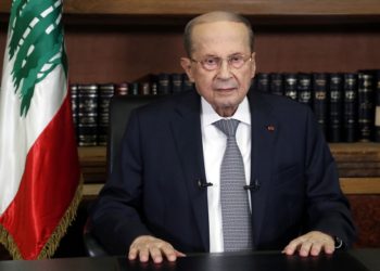 A handout picture provided by the Lebanese photo agency Dalati and Nohra on March 17, 2021 shows President Michel Aoun speaking in a televised speech from the presidential palace in Baabda, east of Beirut. (Photo by - / DALATI AND NOHRA / AFP) / === RESTRICTED TO EDITORIAL USE - MANDATORY CREDIT "AFP PHOTO / HO / DALATI AND NOHRA" - NO MARKETING - NO ADVERTISING CAMPAIGNS - DISTRIBUTED AS A SERVICE TO CLIENTS ===